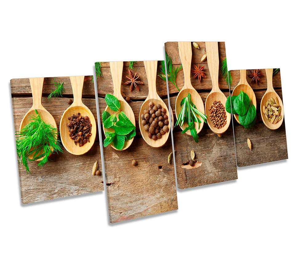 Herbs Spoons Wooden Effect Brown