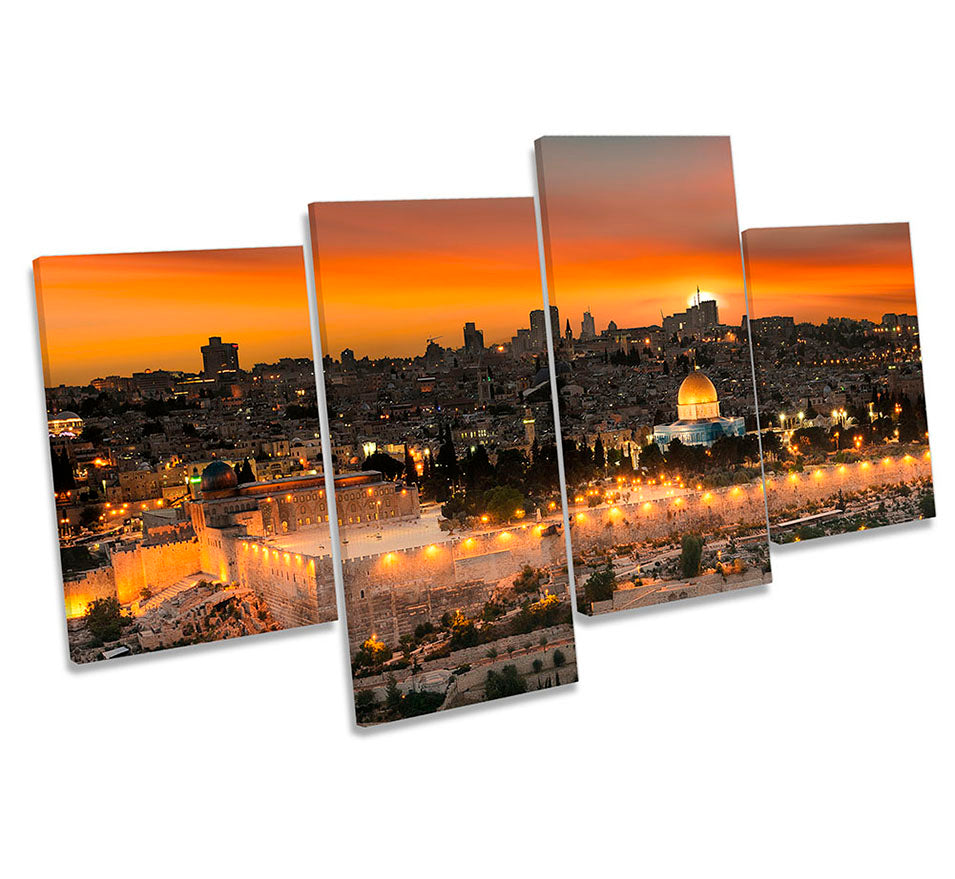 Jerusalem Old City Sunset Orange