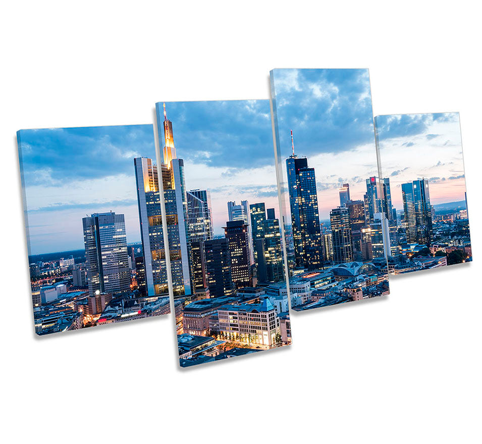 Frankfurt Cityscape Skyline Blue