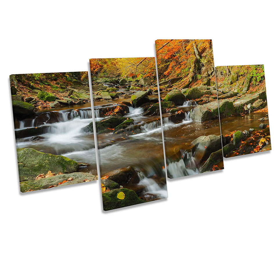 Waterfall River Forest Multi-Coloured