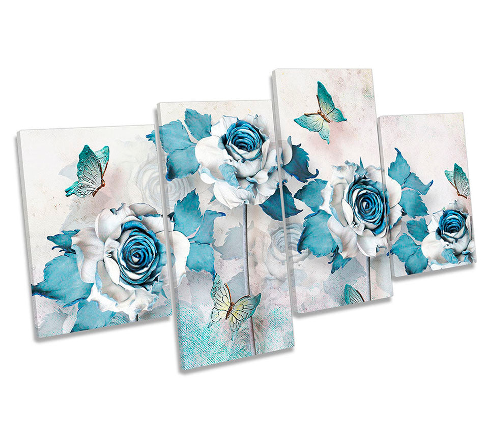 Butterfly Flowers Floral Blue
