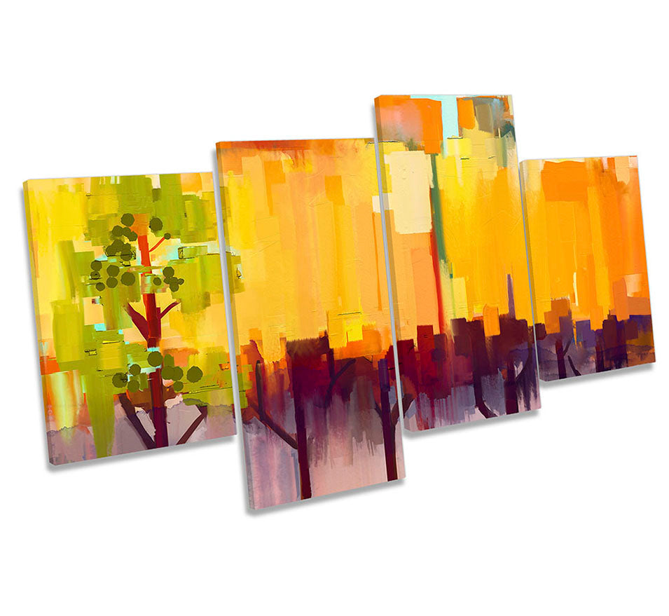 Abstract Floral Trees Orange