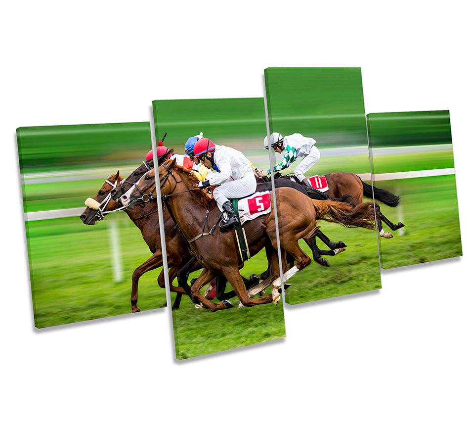 Horse Racing Jockeys Green