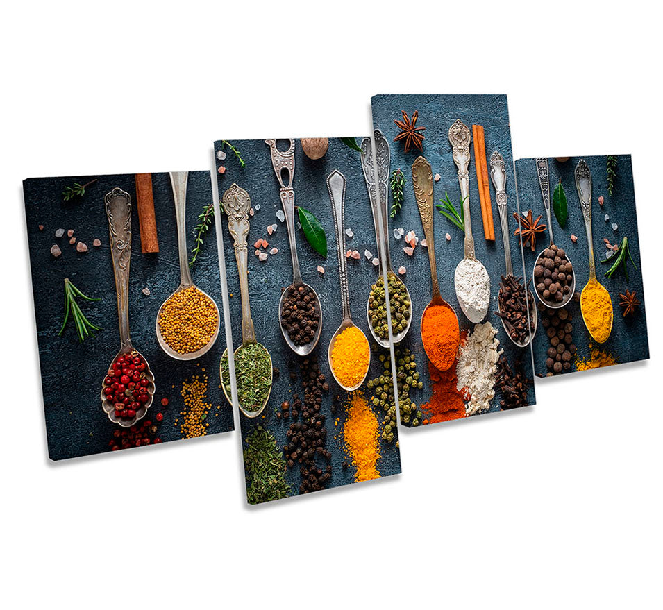 Herbs Spices Powder Spoons Kitchen Multi-Coloured