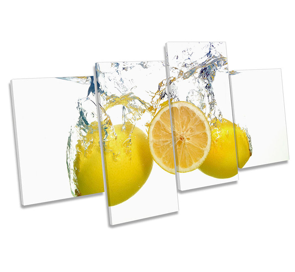 Yellow Lemon Fruit Splash White