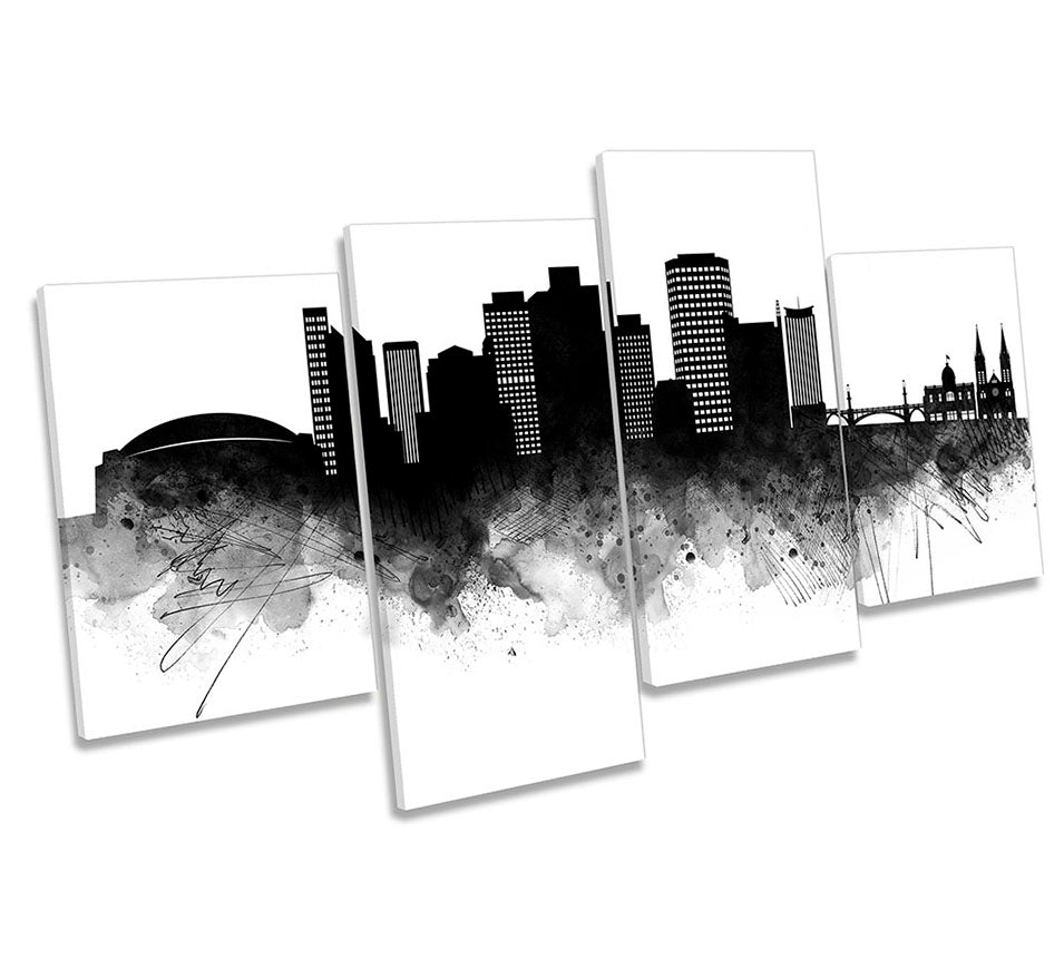 Adelaide Abstract City Skyline Black