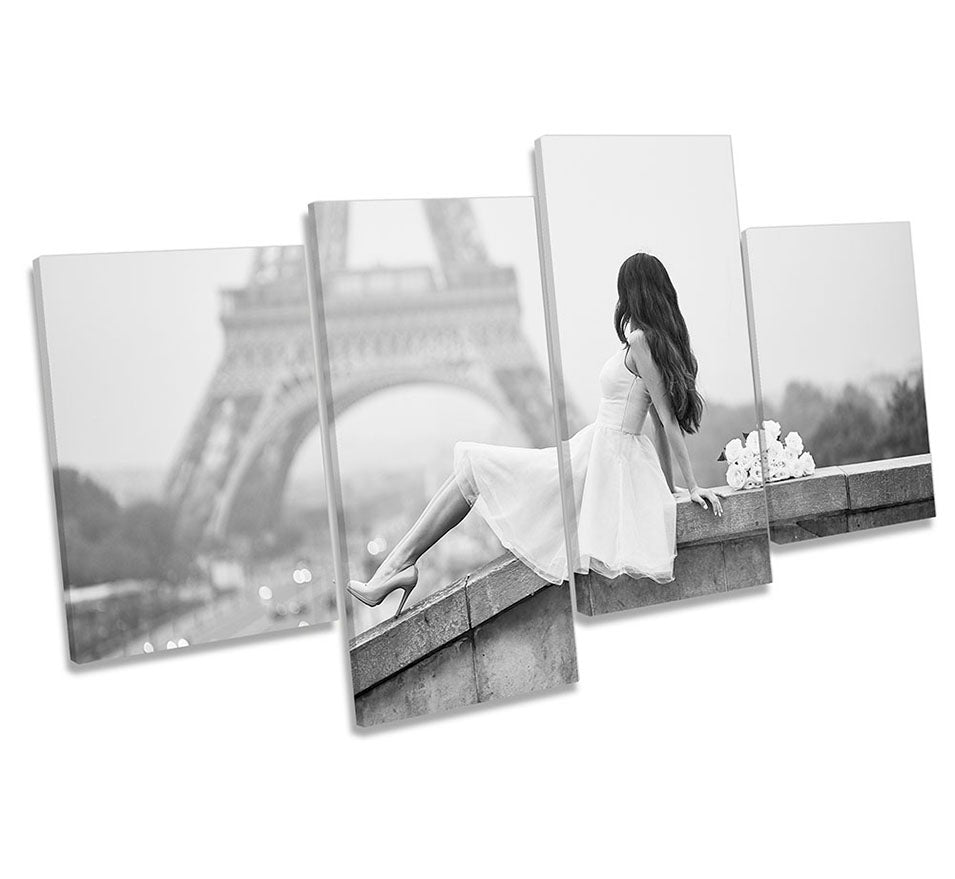 Fashion Woman Eiffel Tower Grey