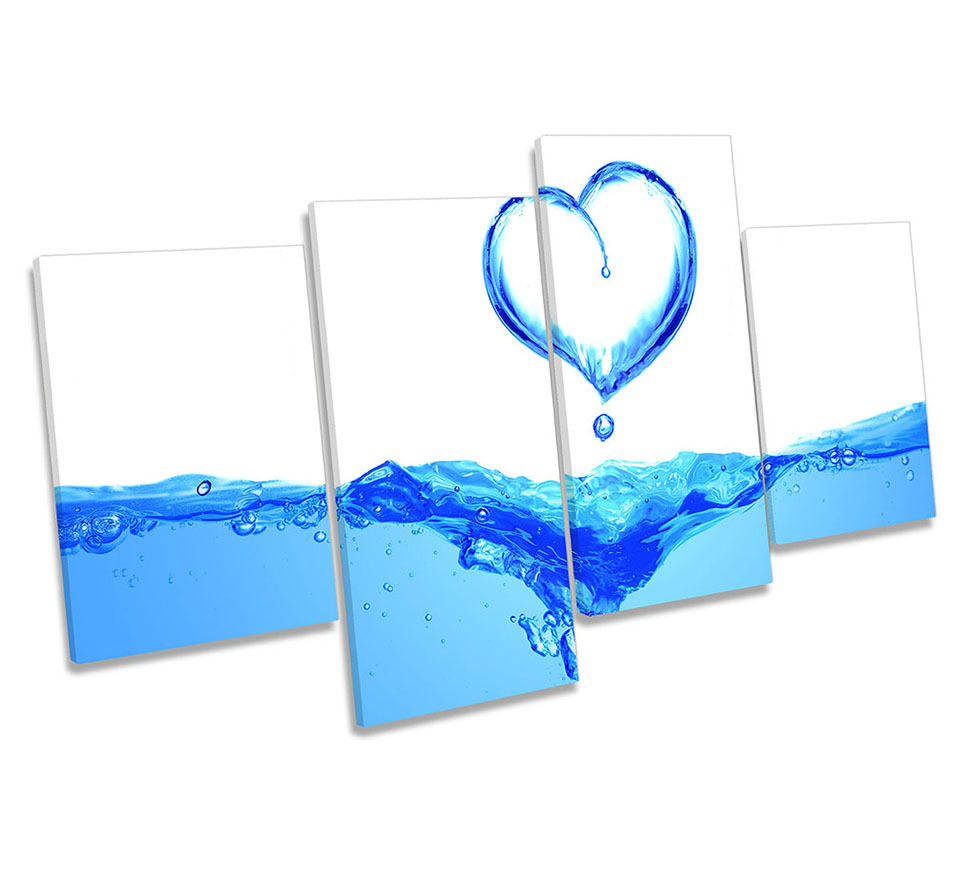 Heart Water Splash Bathroom Blue