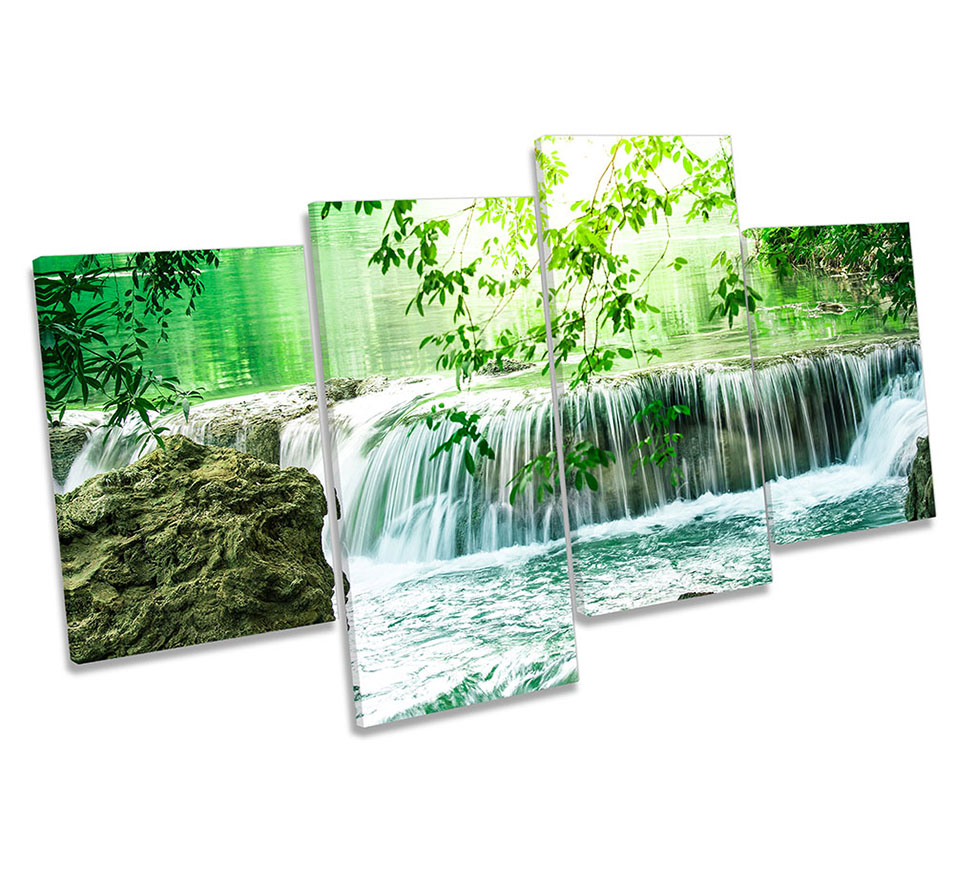 Waterfall River Landscape Green