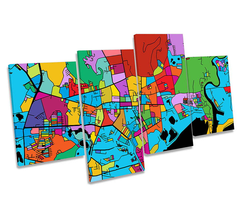 Phuket Thailand City Modern Map Multi-Coloured