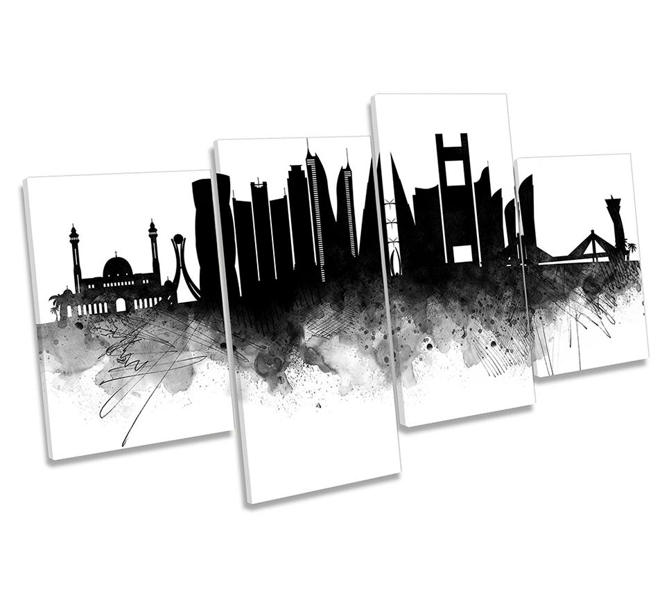 Manama Abstract City Skyline Black