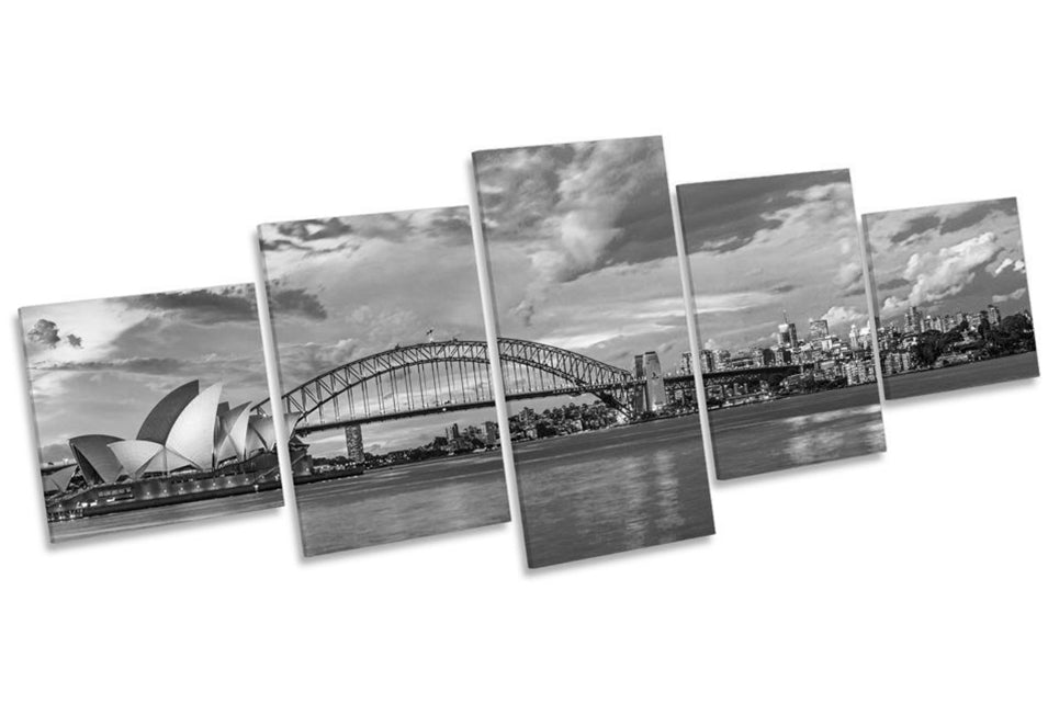 Sydney Harbour City Skyline B&W