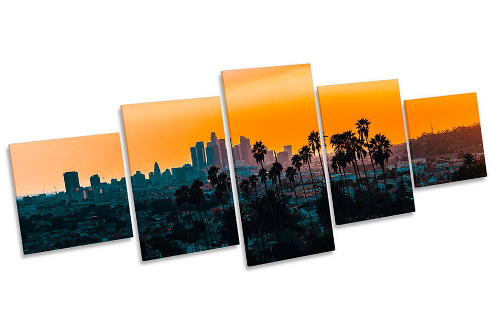 Los Angeles Skyline Sunset Orange