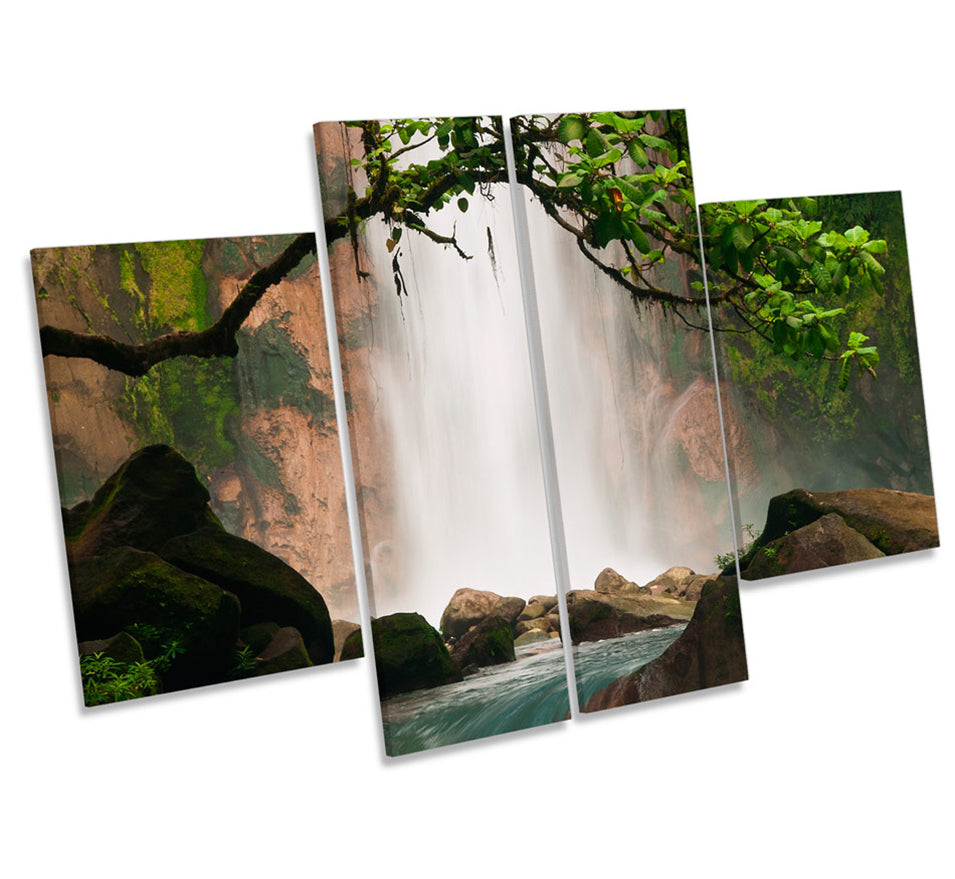 Waterfall Mountains Forest Landscape