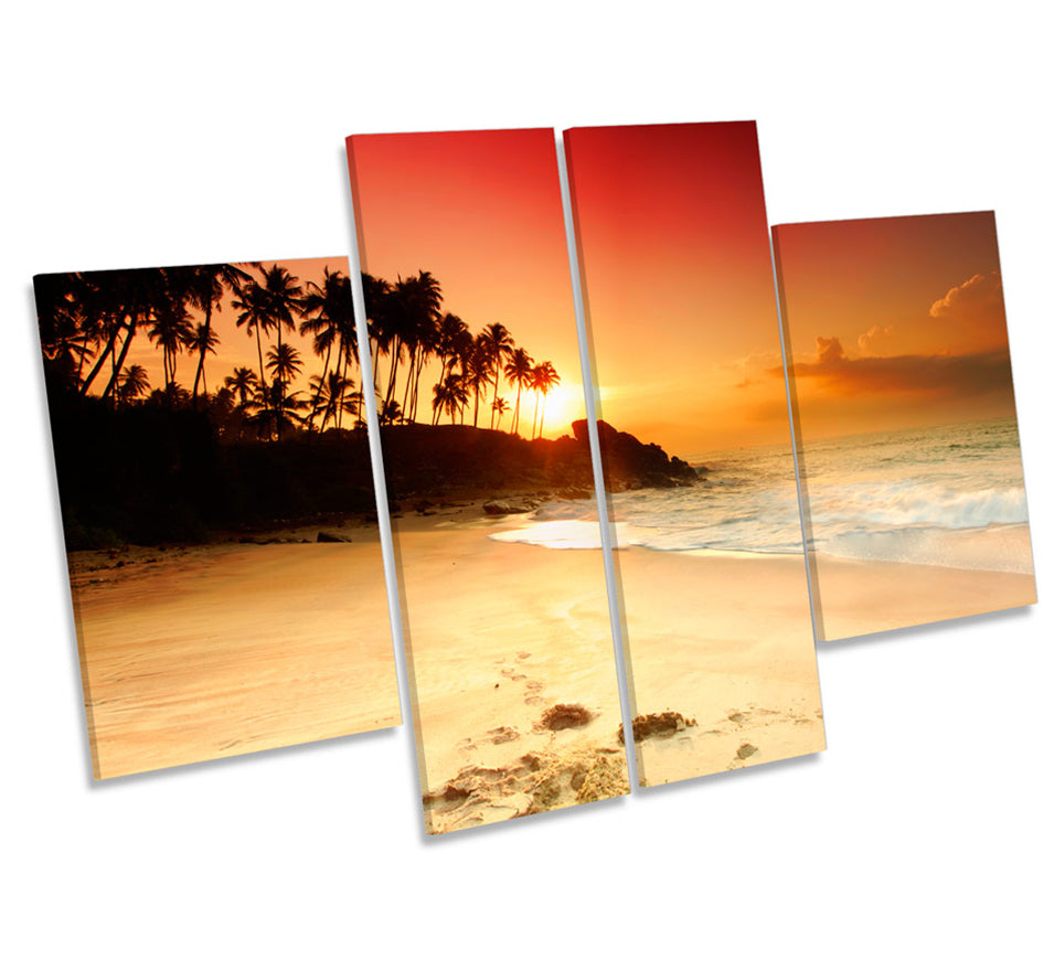 Sandy Beach Sunset Tropical Sun