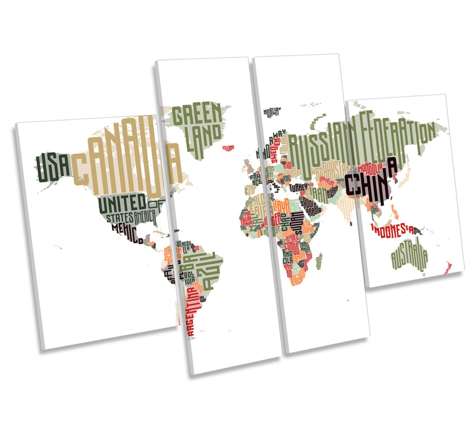World Map Typography