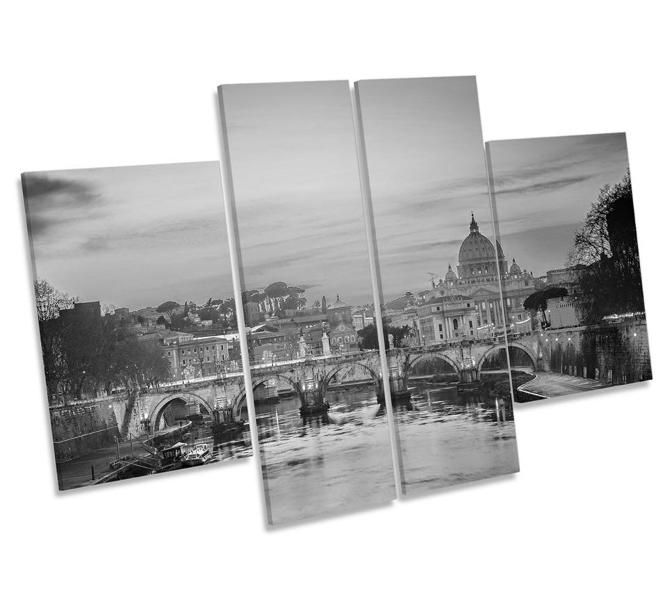 St Peters Cathedral Rome Sunset Italy B&W