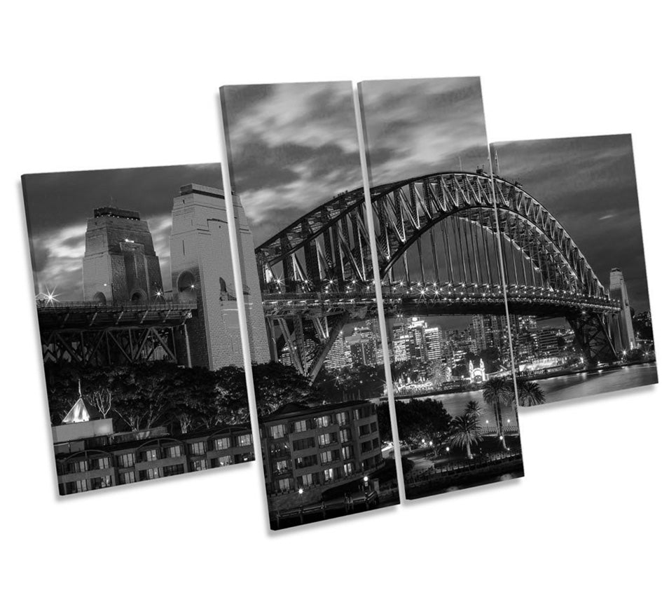 Sydney Harbour Bridge City B&W