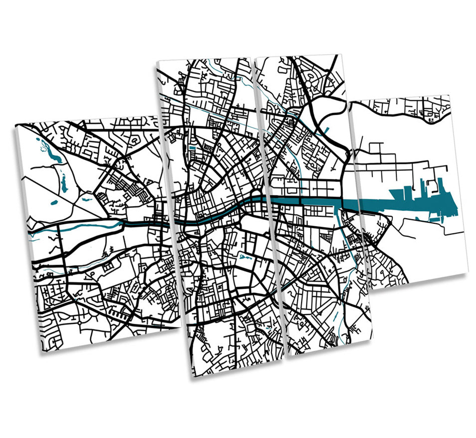 Dublin Map City Minimalistic Ireland