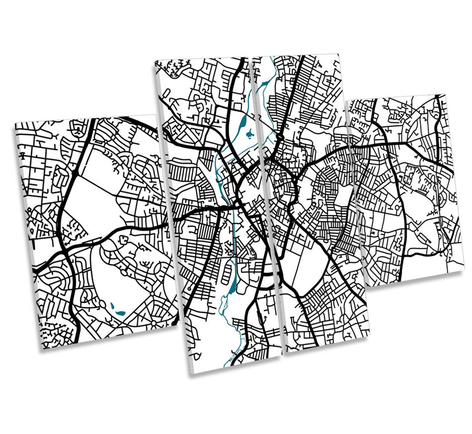 Leciester Map City Minimalistic Modern