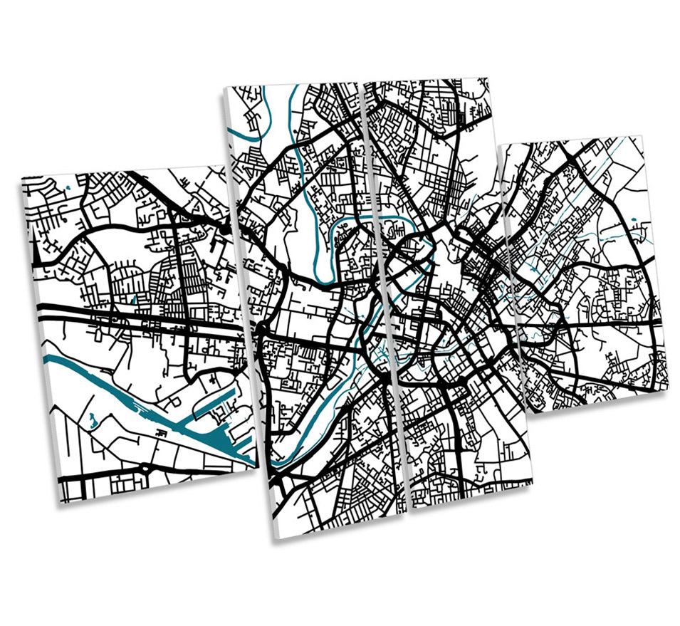 Manchester Map City Minimalistic Modern