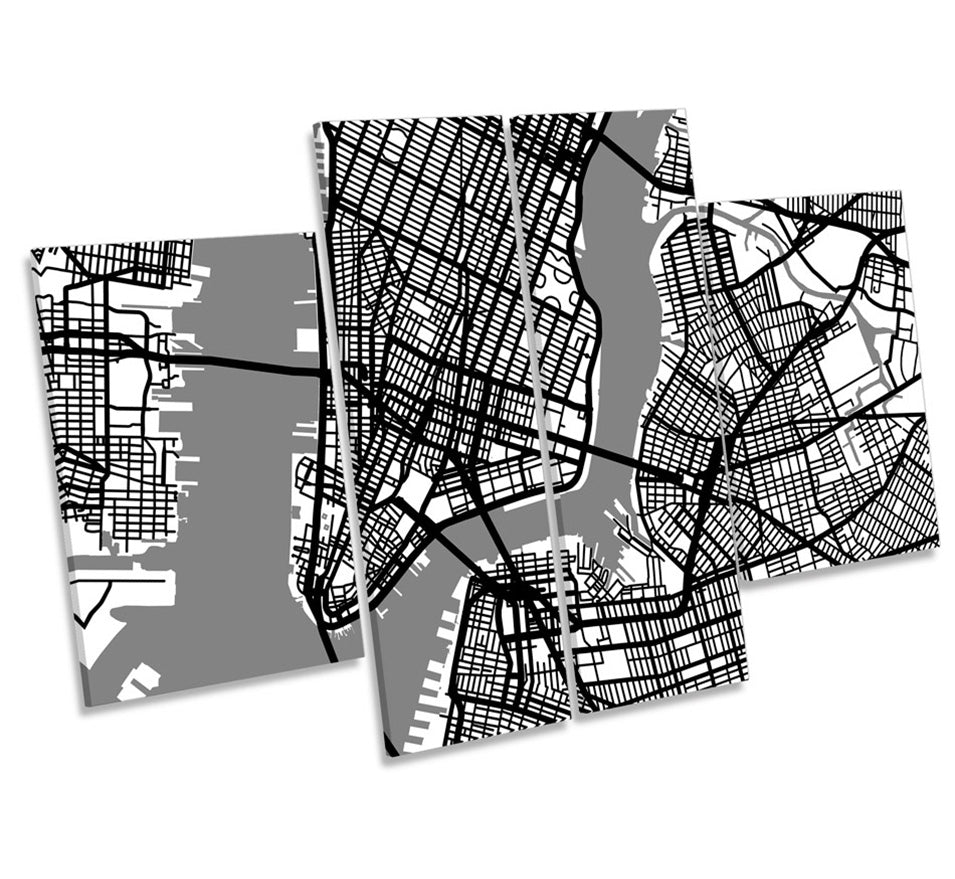 New York City Map Minimalistic Modern B&W