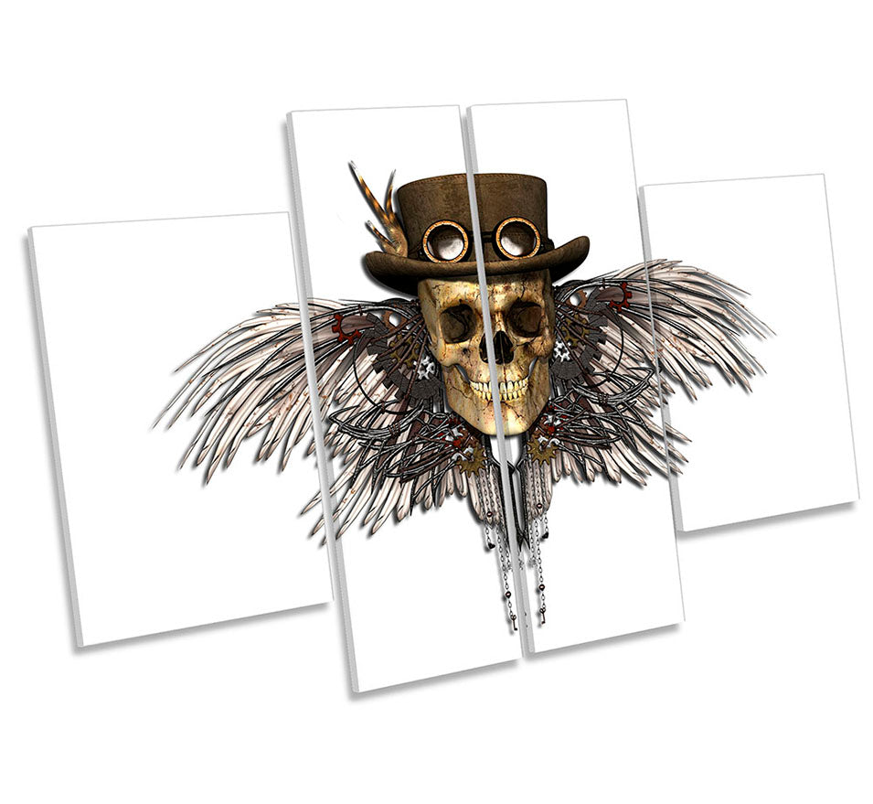 Steampunk Angel Wings Skull