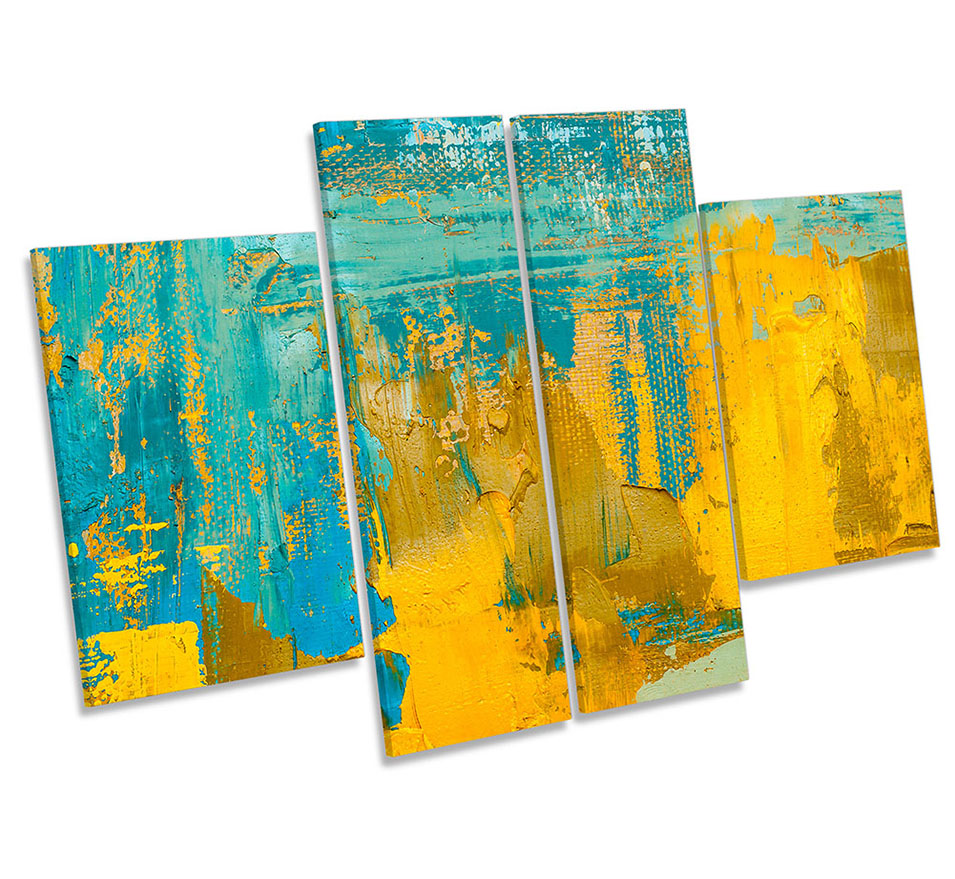 Turquoise Yellow Abstract Grunge