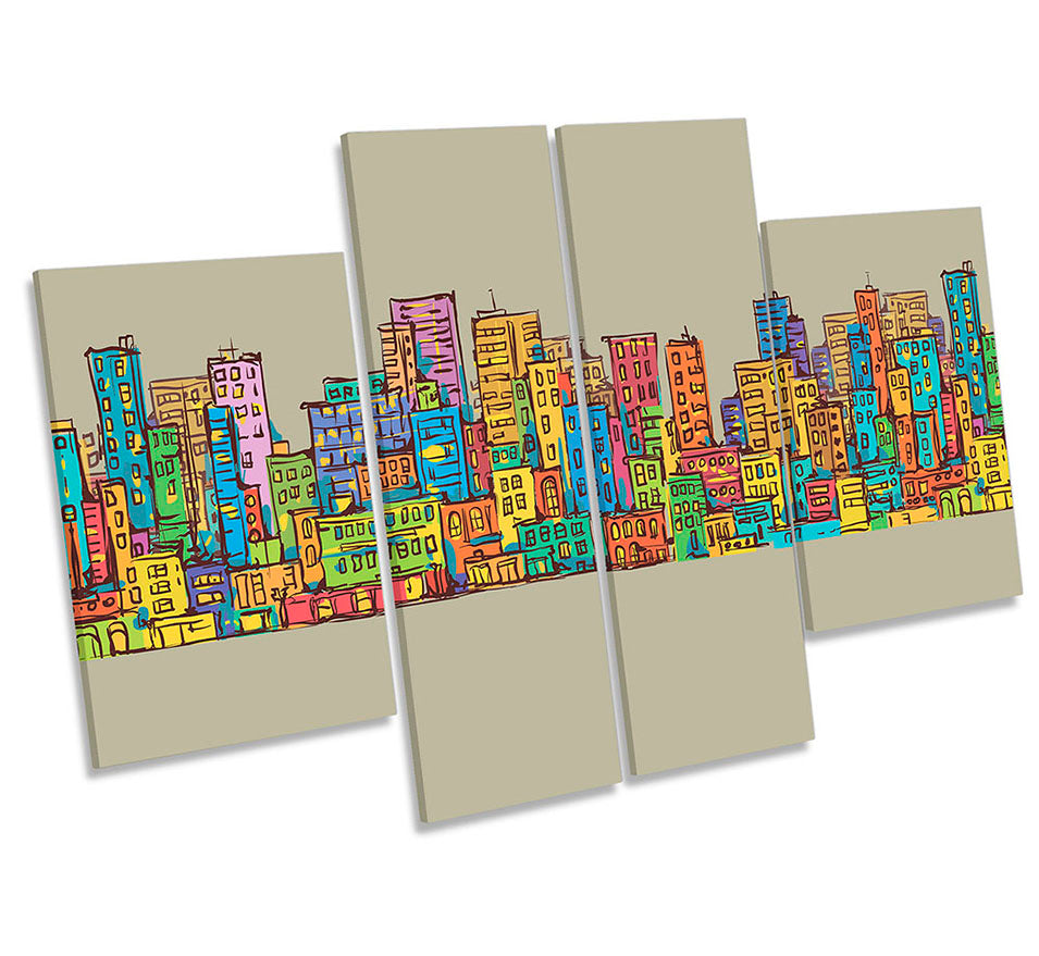 Abstract City Town Buildings