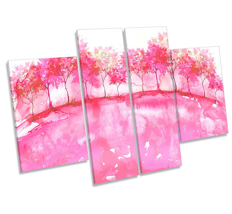 Pink Landscape Abstract Trees