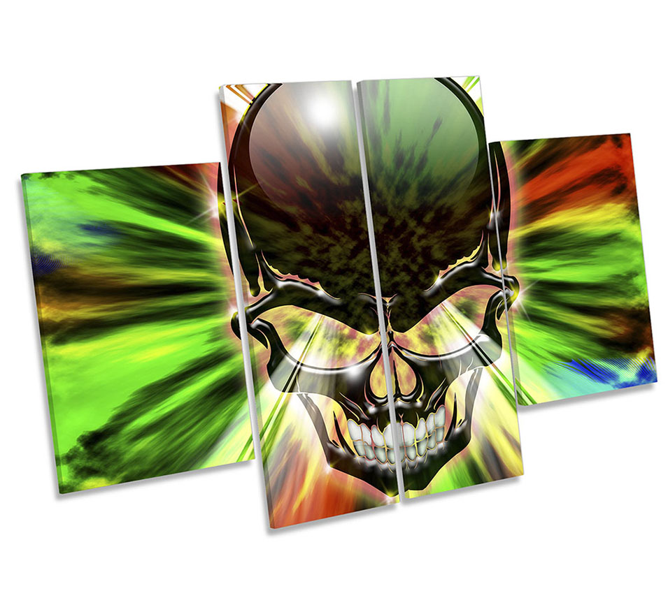 Skull Psychedelic Flames Multi-Coloured