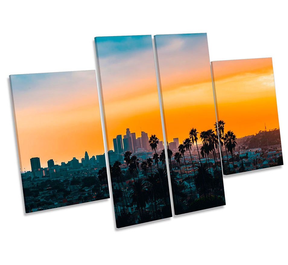 Los Angeles Skyline Sunset Orange