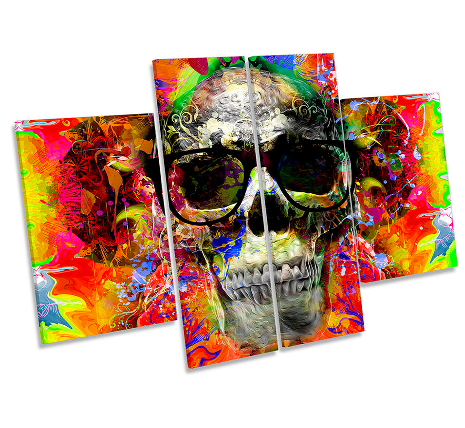 Skull Psychedelic Abstract Multi-Coloured
