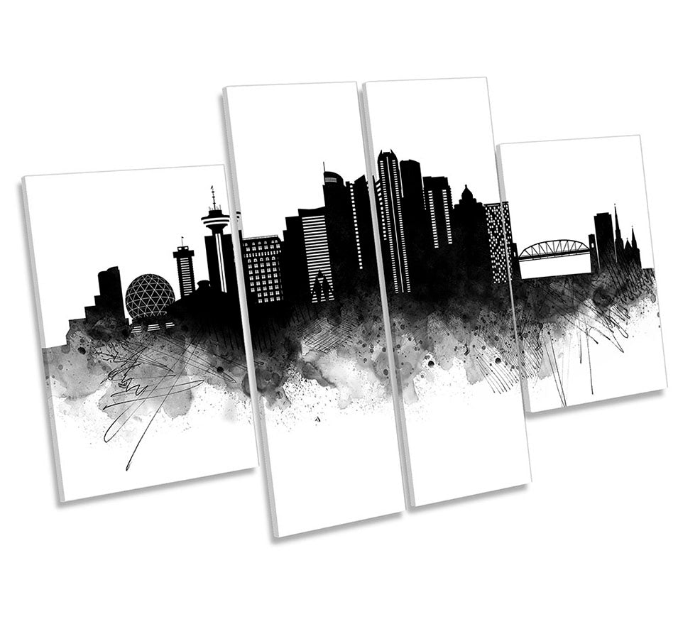 Vancouver Abstract City Skyline Black