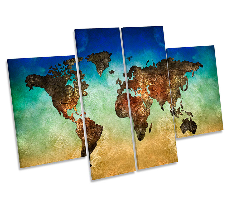 World Map Modern Multi-Coloured