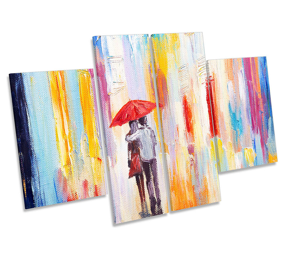 Umbrella Couple Abstract Multi-Coloured
