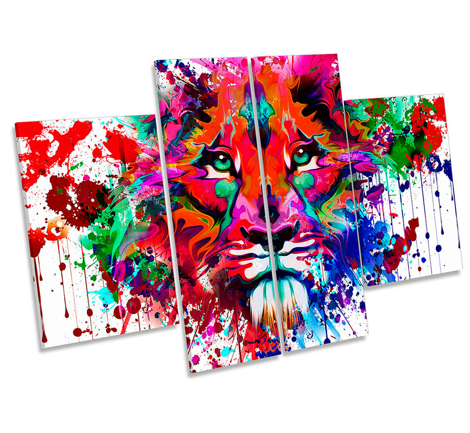 Lion Graffiti Face Multi-Coloured