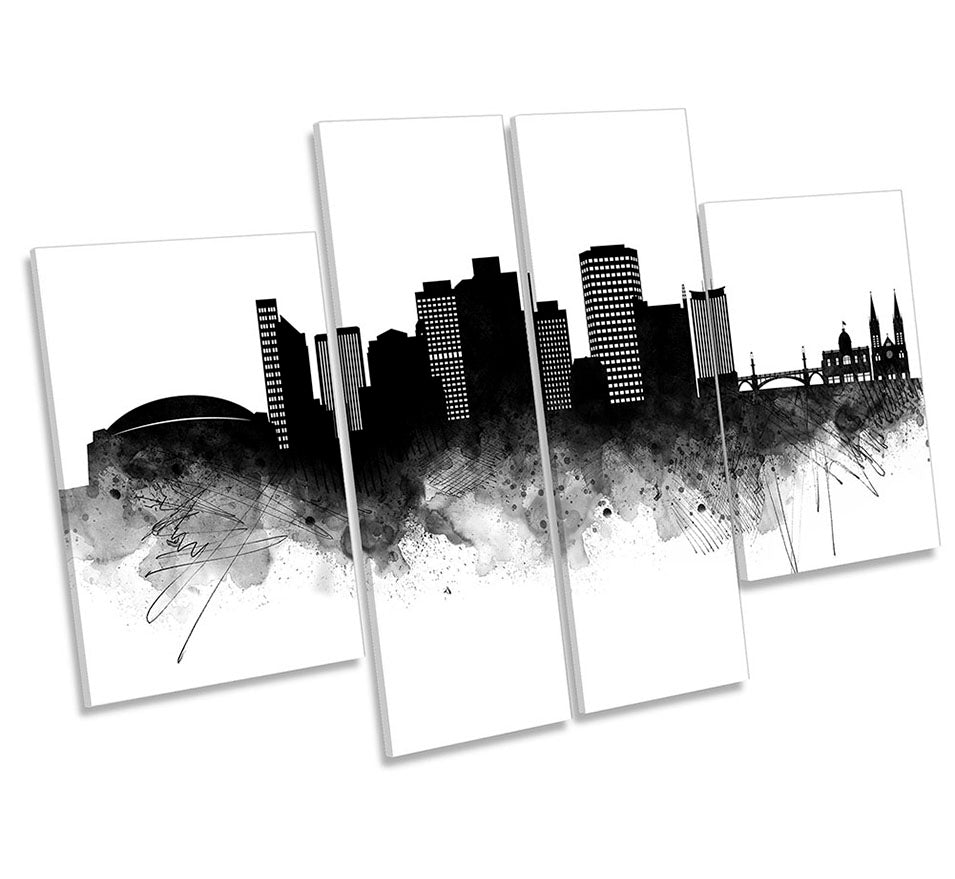 Adelaide Abstract City Skyline Black