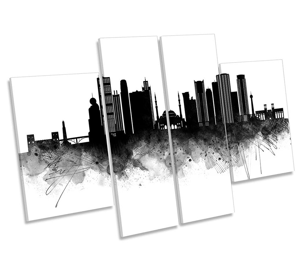 Sharjah Abstract City Skyline Black