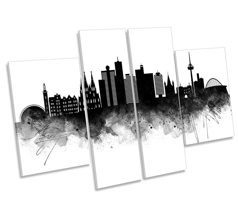 Cologne Abstract City Skyline Black