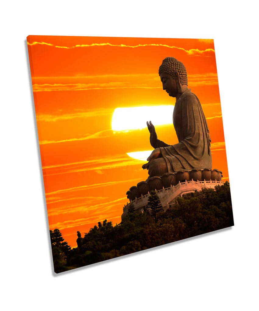 Buddha Statue Sunset