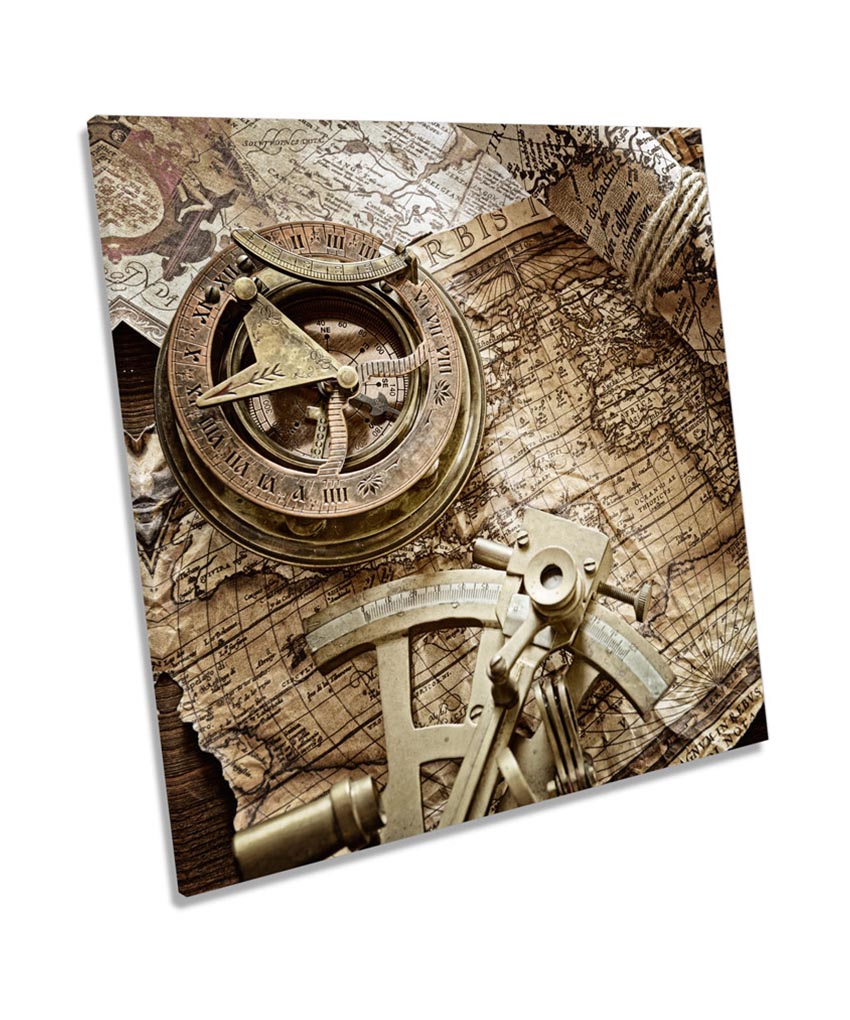 Vintage Compass Navigation Map