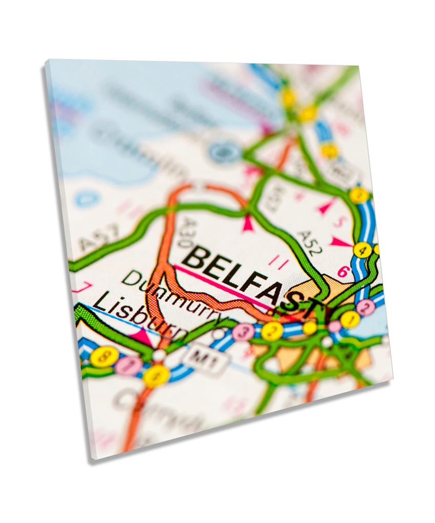 Map of Belfast Northern Ireland