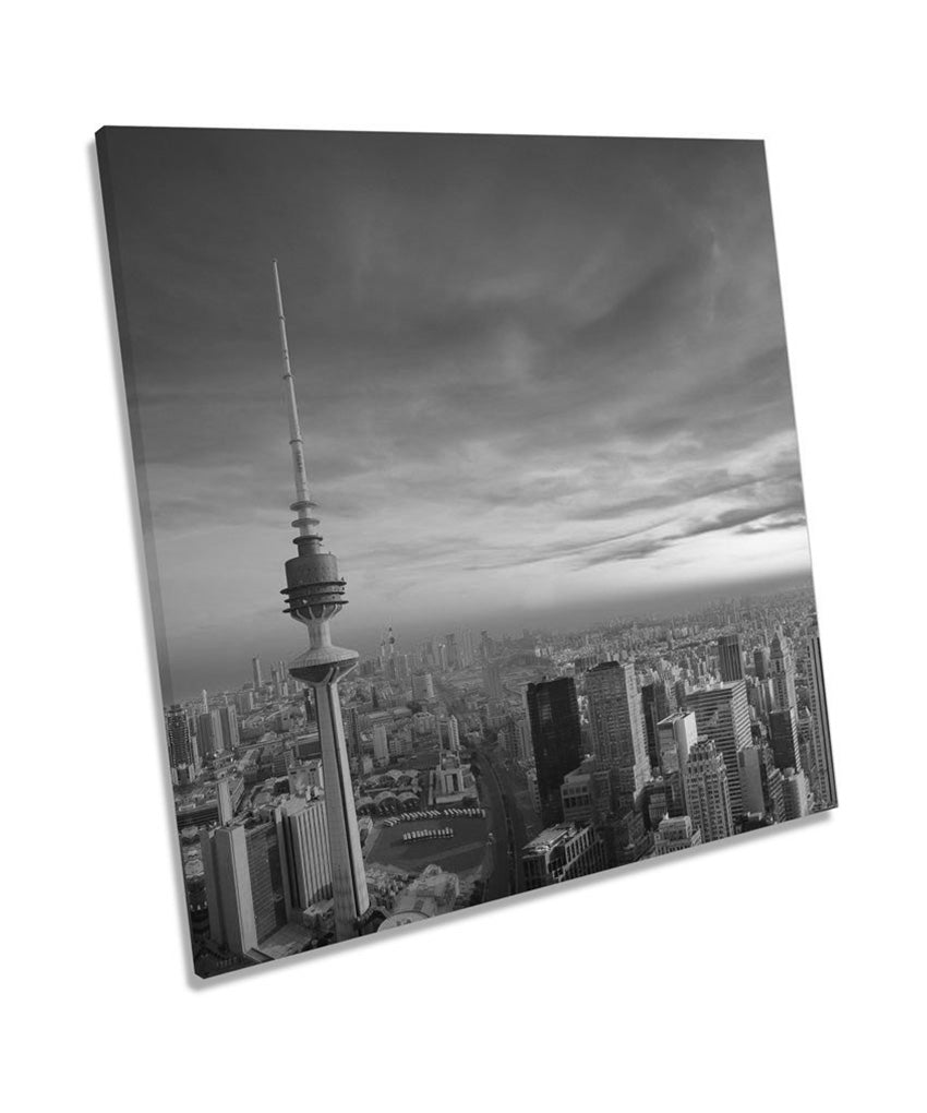 Kuwait City Skyline Sunset B&W