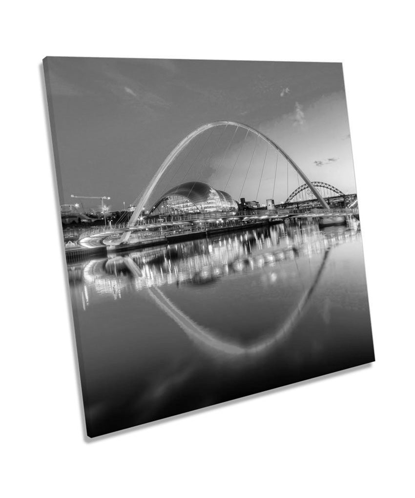 Newcastle River Tyne Bridges Sunset B&W