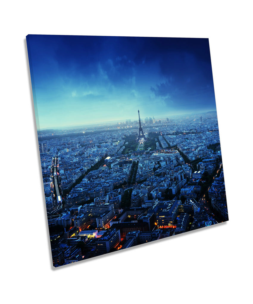 Paris Skyline City Blue Sunset