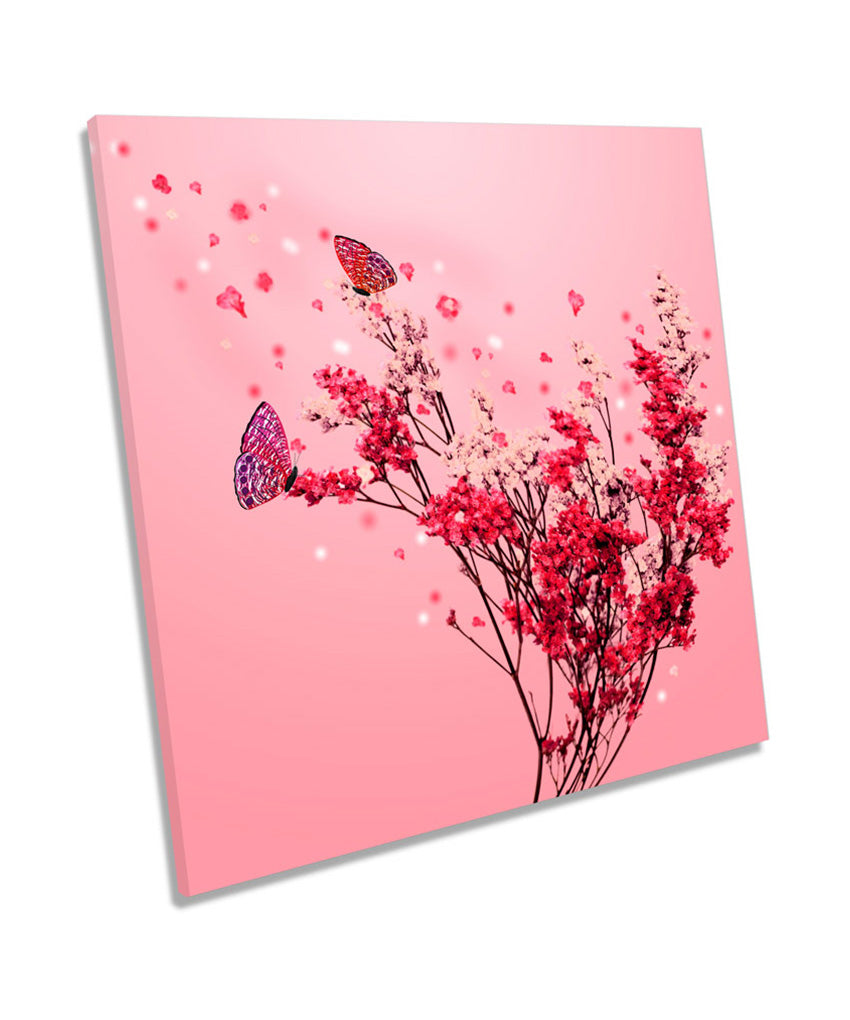 Butterfly Floral Pink Flowers