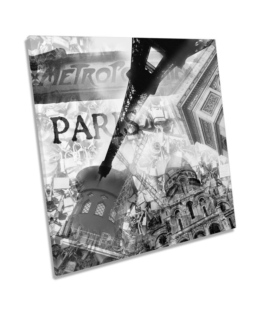Paris France Collage B&W