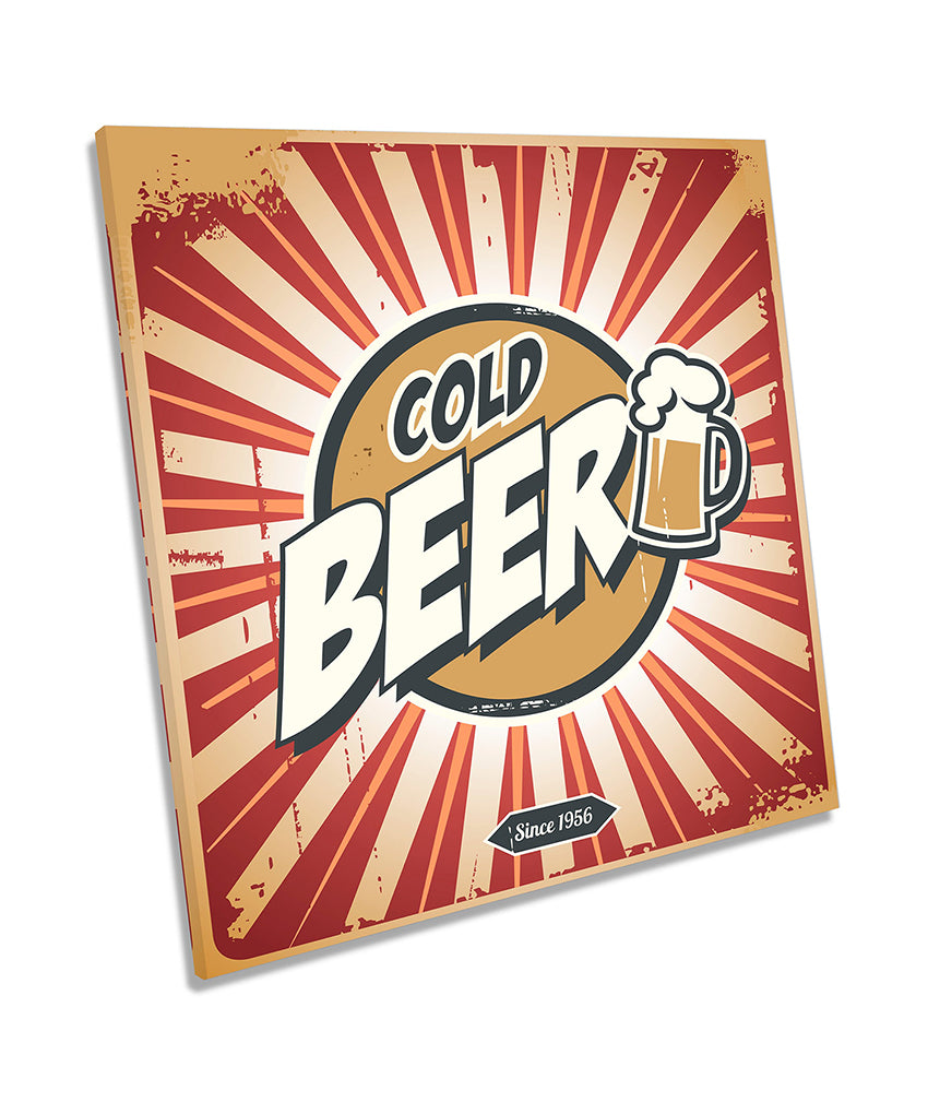 Cold Beer Retro Sign Kitchen