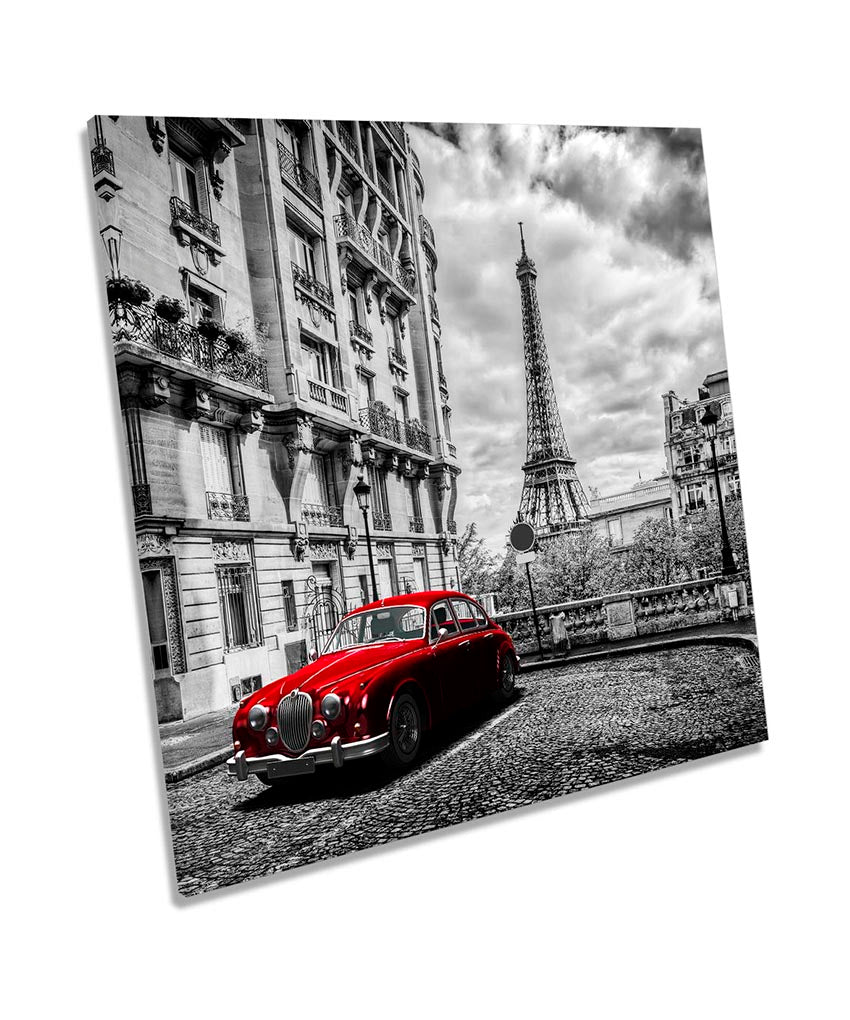 Eiffel Tower Vintage Red Car